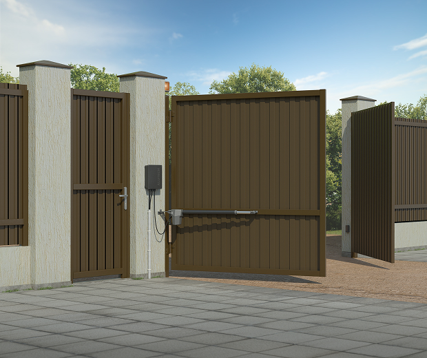 Комплект приводов для распашных ворот AN-Motors ATW-400KIT + фотоэлементы P5103 + сигнальная лампа F5002