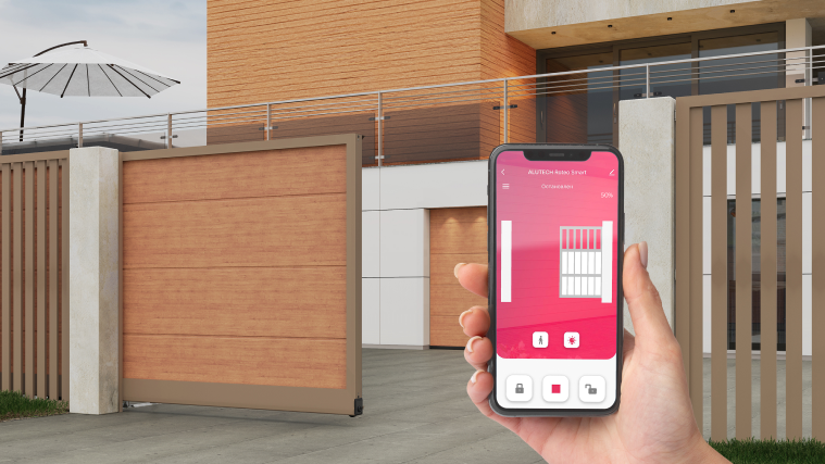 Умный привод для откатных ворот ALUTECH Roteo RTO-1000MKIT-Sm + рейка ROA8 (5 шт.) + Wi-fi модуль WM-Sm