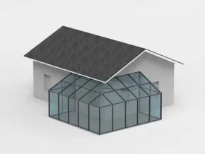 Угловая пристройка с&nbsp;односкатной крышей