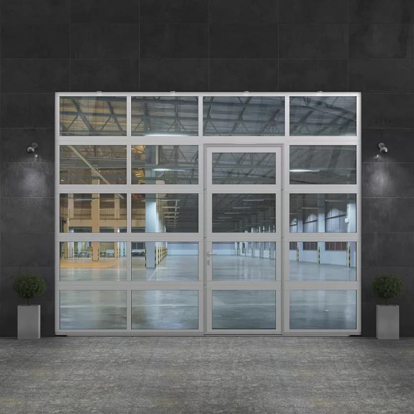 Новая опция для панорамных ворот AluTherm — встроенная калитка